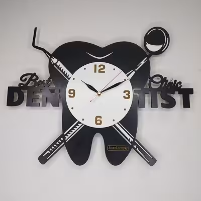 ساعت دیواری آذرلاکچری طرح دندانپزشکی کد DAN03