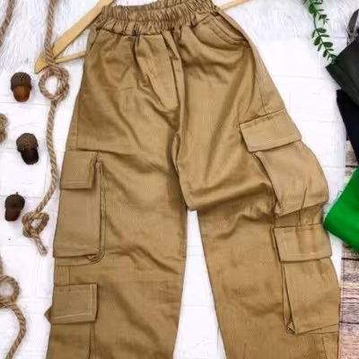 شلوار کتان کارگو بچه گانه