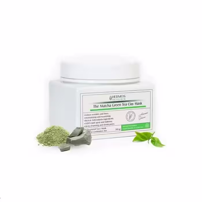 ماسک خاک رس چای سبز هرموس _ 300 گرم | Matcha Green Tea clay face mask