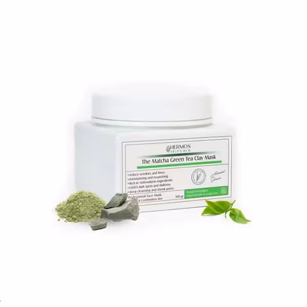 ماسک خاک رس چای سبز هرموس _ 300 گرم | Matcha Green Tea clay face mask