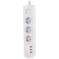 چند راهی 3 خانه برق ارت دار هادرون P323 با کابل 1.8 متری   شارژر USB