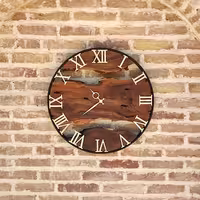 ساعت چوبی دیواری روستیک