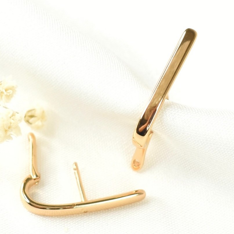 گوشواره ژوپینگ چسبون طرح طلا کد 7858