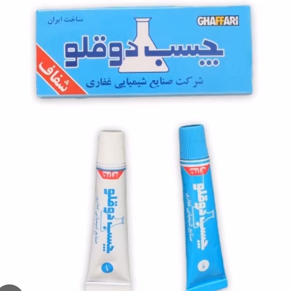 چسب دو قلو غفاری شفاف بی رنگ  بسته شش عددی