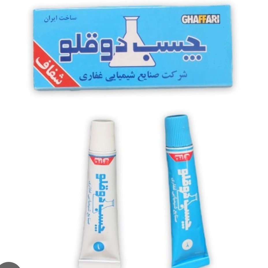 چسب دو قلو غفاری شفاف بی رنگ  بسته شش عددی