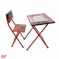 ست میز تحریر و صندلی مدل کودک طرح دختر کفش دوزکی