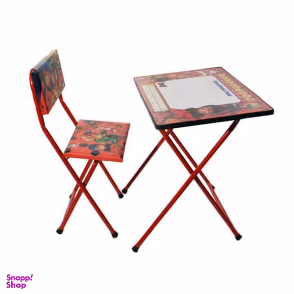 ست میز تحریر و صندلی مدل کودک طرح دختر کفش دوزکی