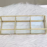 تیباکس سه خانه شیشه سه میل و ضخیم فلز برنج و با کیفیت