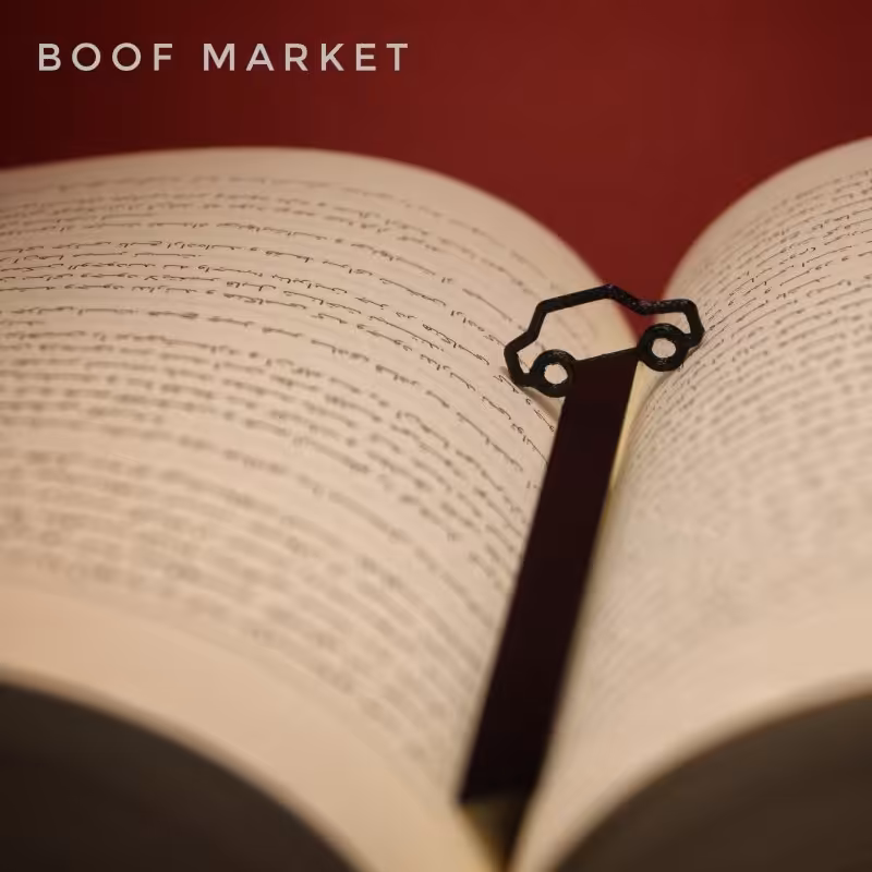 نشانگر کتاب بوک مارک طرح ماشین رنگ مشکی طول 11 سانتی متر