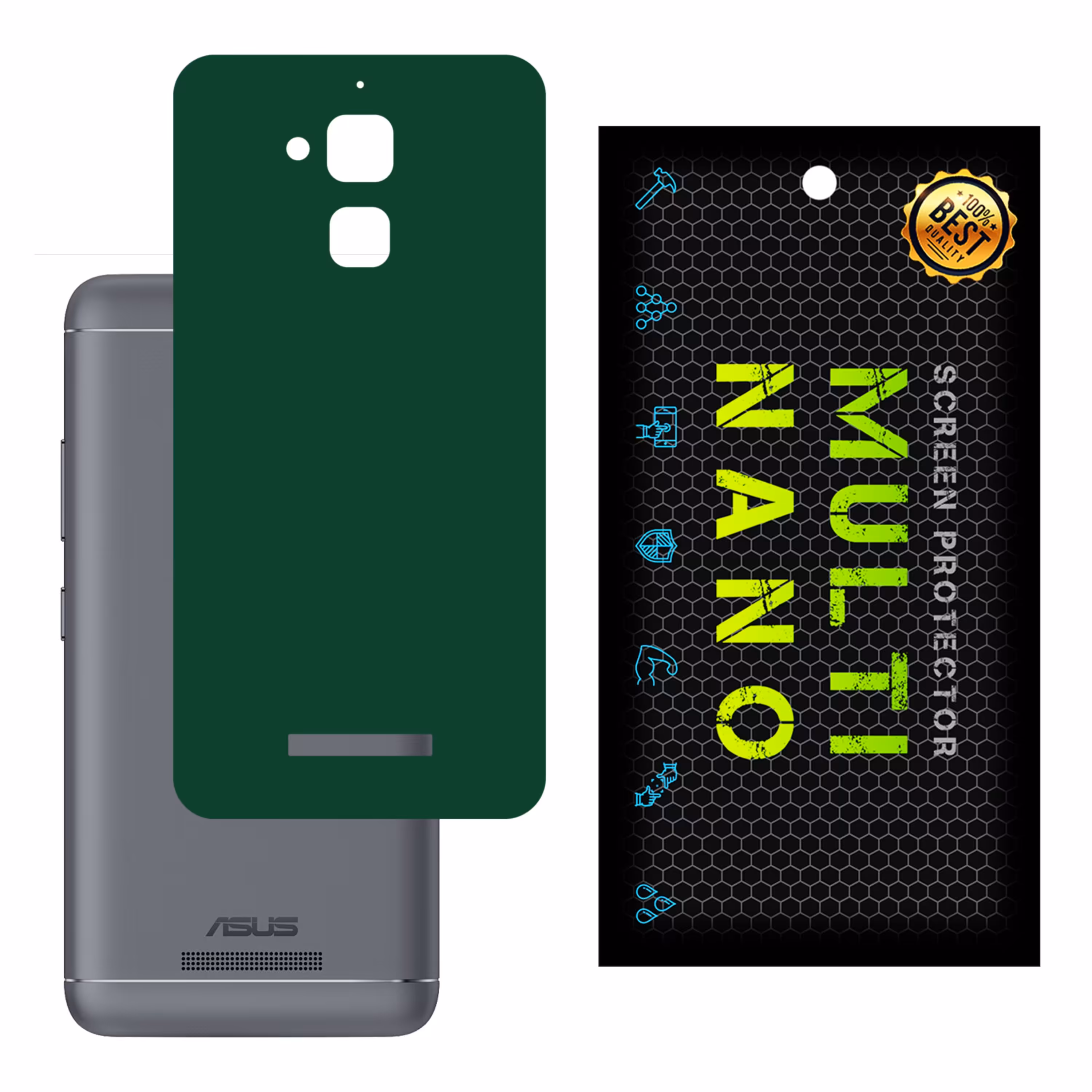 برچسب پوششی MultiNano مدل X-F1M-Green برای پشت موبایل ایسوسZenfone 3 Max - 5.2