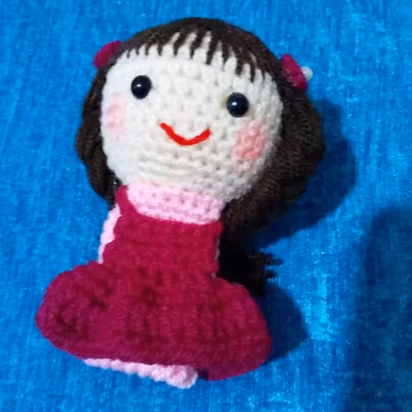 عروسک انگشتی خانواده(دختر)بافتنی