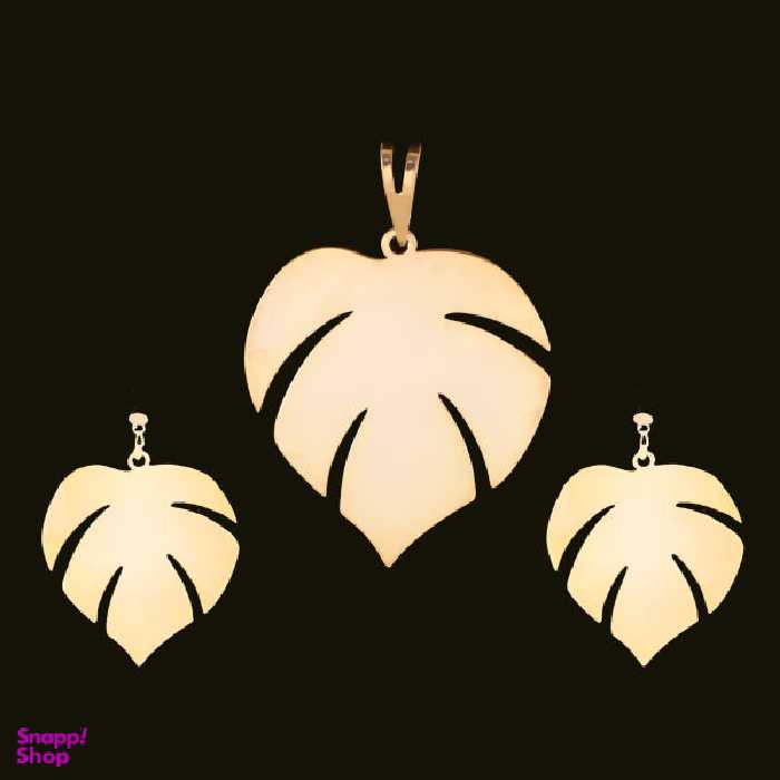 نیم ست طلا 18 عیار زنانه سانا گالری مدل برگ کد D10185