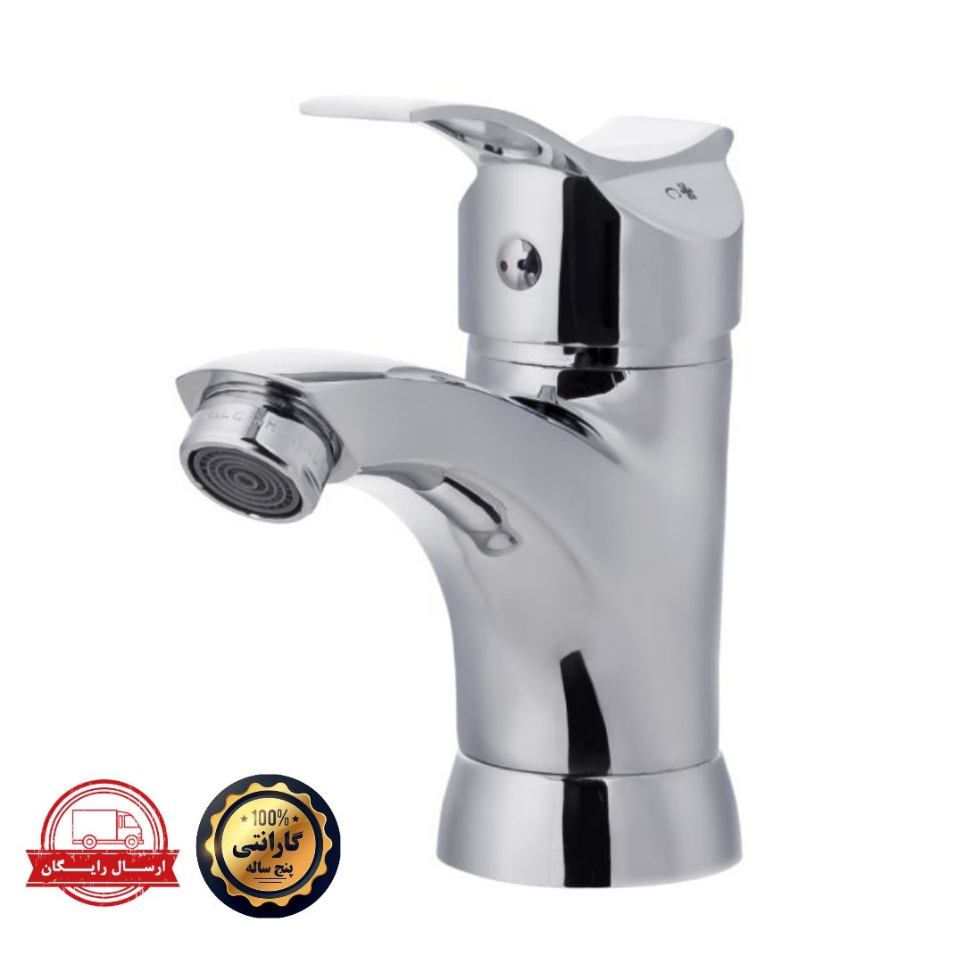 شیر اهرمی روشویی کروم مدل سکه با گارانتی تعویض 5ساله 