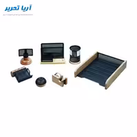 ست لوازم اداری رومیزی 7 تکه چوب و فلز جهان نما