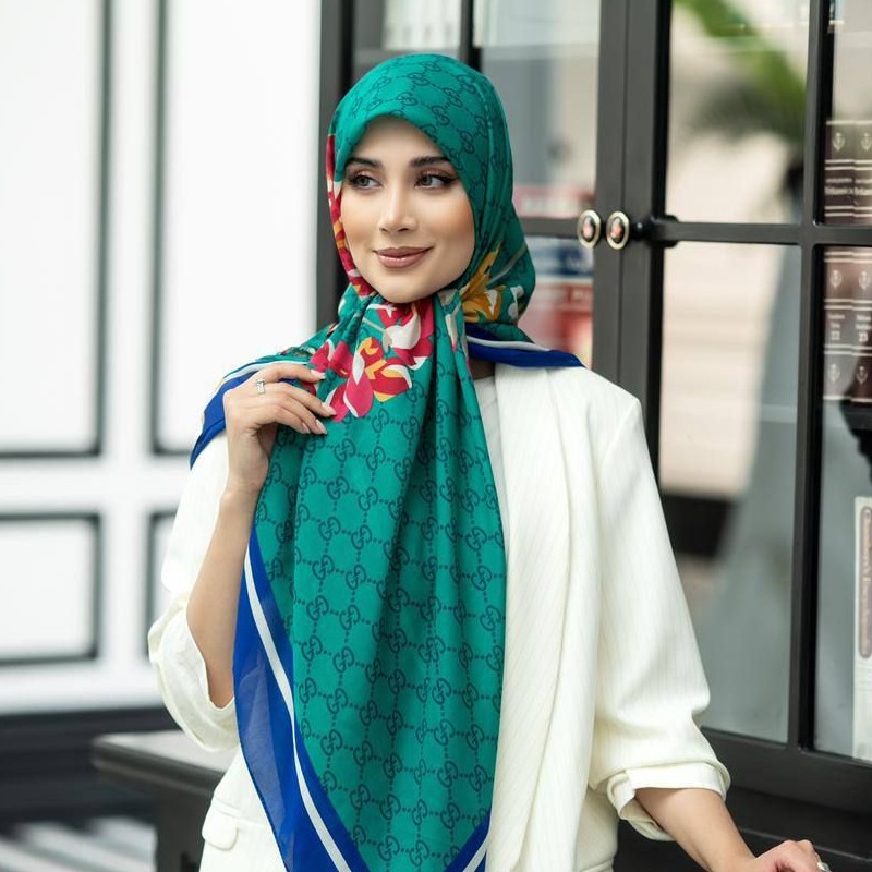 روسری وال ترک قواره 140 منگوله دار بسیااار سبک و خنک و مناسب برای هر سنی