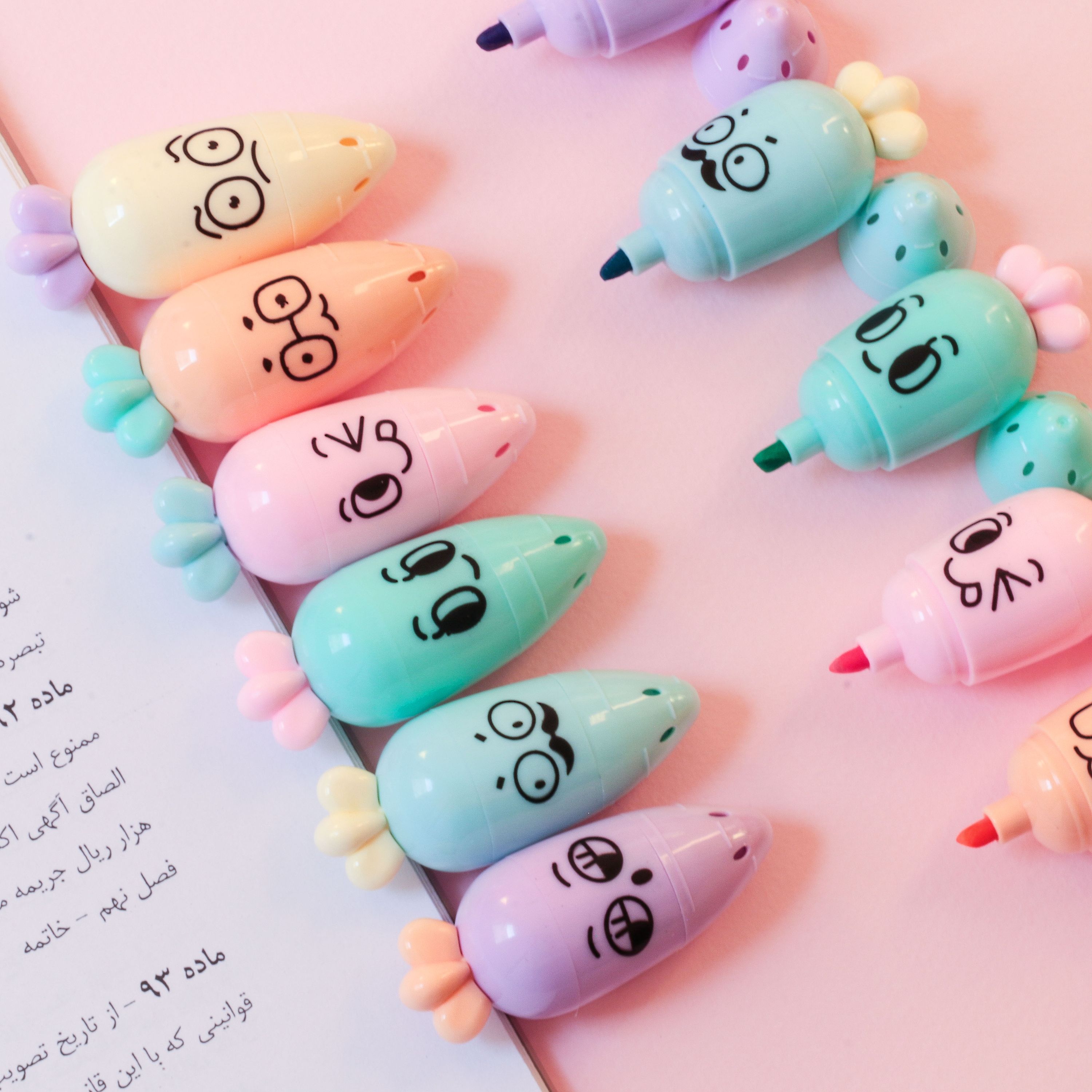 ماژیک هایلایتر پاستلی هویج شش تایی