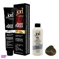 رنگ مو آیون (Ion) شماره 5.8 حجم 120 میلی‌لیتر رنگ قهوه ای زیتونی روشن + اکسیدان نه درصدی حجم 180 میلی‌لیتر
