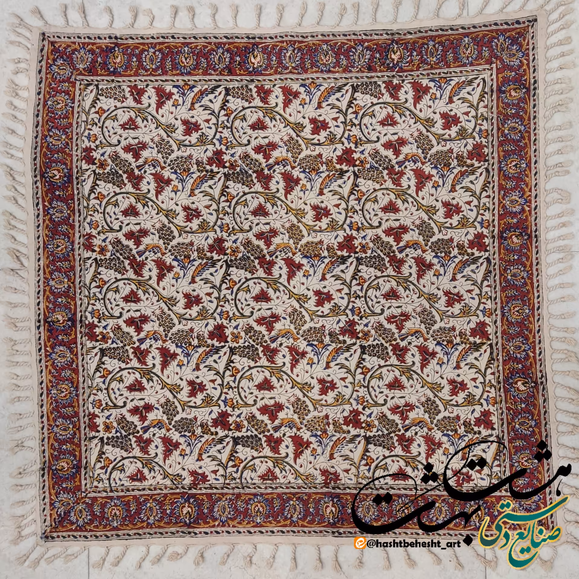 سفره قلمکار  80 در 80 طرح انگوری برند زابلیان