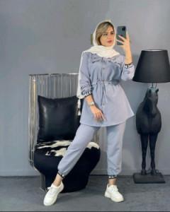 مانتو شلوار زنانه داکرون مدل ست 200233