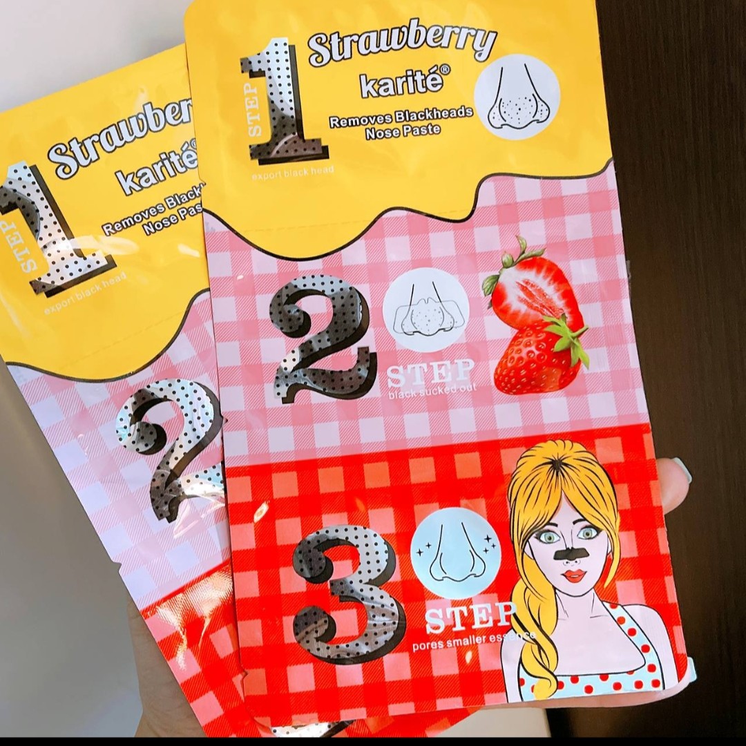 ماسک سه مرحله ایkariteباعصاره ی توت فرنگی