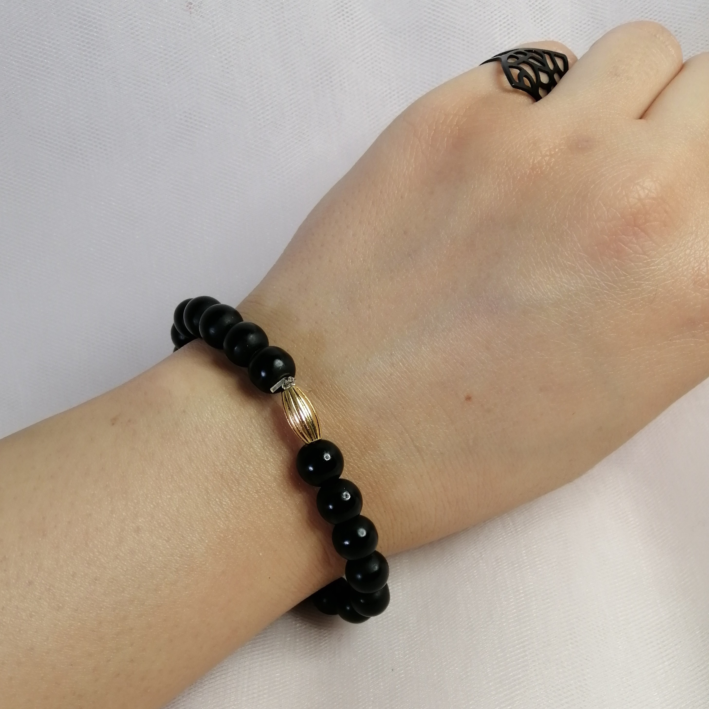 دستبند اونیکس  پلاک دار طرح 1