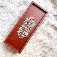 جعبه چوبی ترنج در کشویی