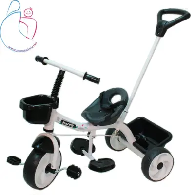 سه چرخه babyland مدل هارلی رنگ مشکی مامزنینی