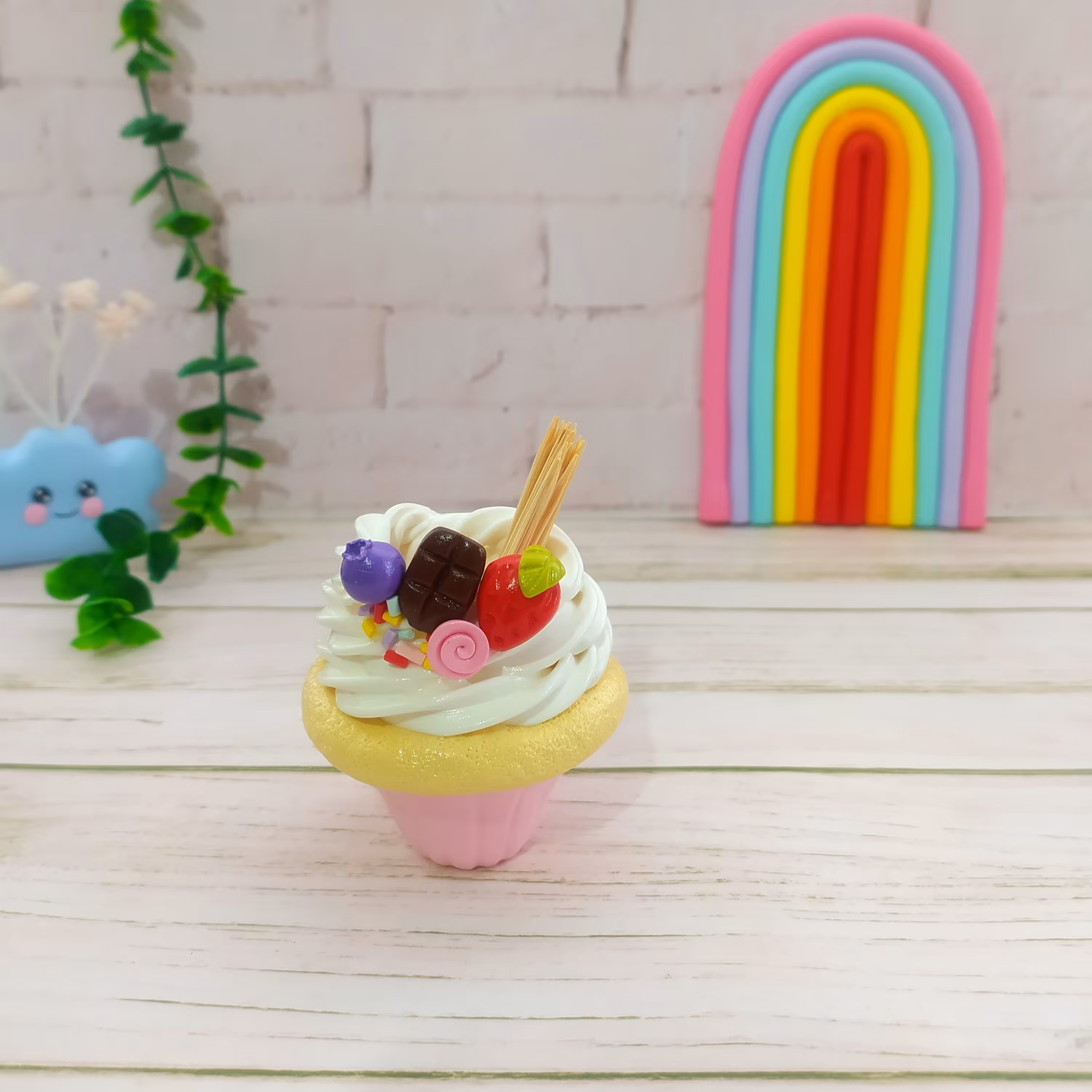 جا خلال دندان  طرح کاپ کیک جنس خمیر پلیمری