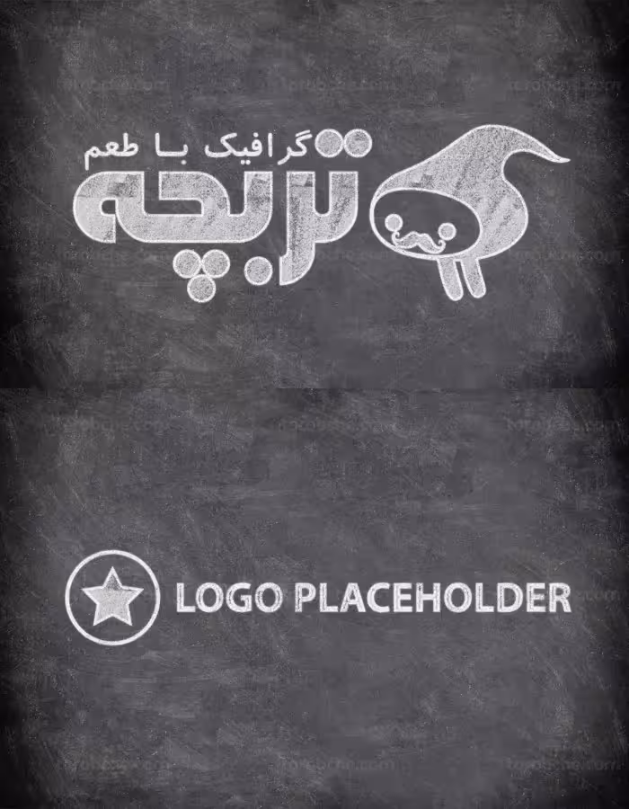 طرح لایه باز موکاپ لوگوی دست خط گچی - گرافیک با طعم تربچه