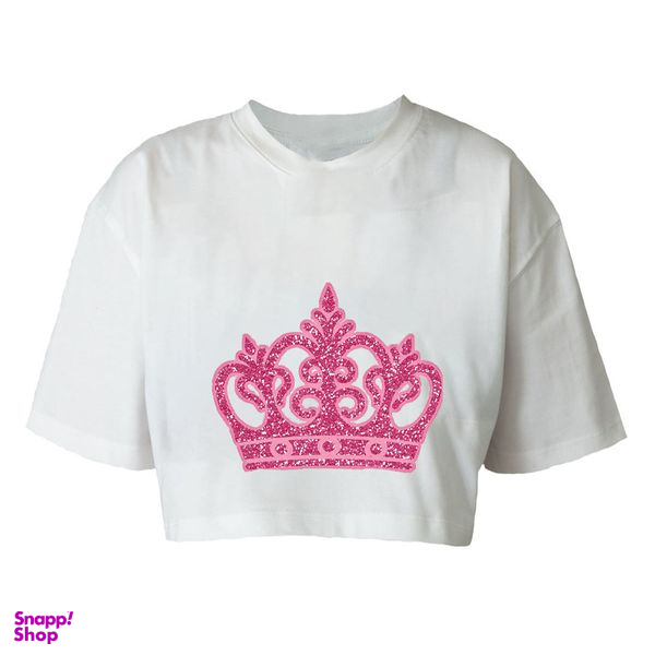 کراپ‌ تاپ آستین کوتاه زنانه مدل c448 طرح تاج