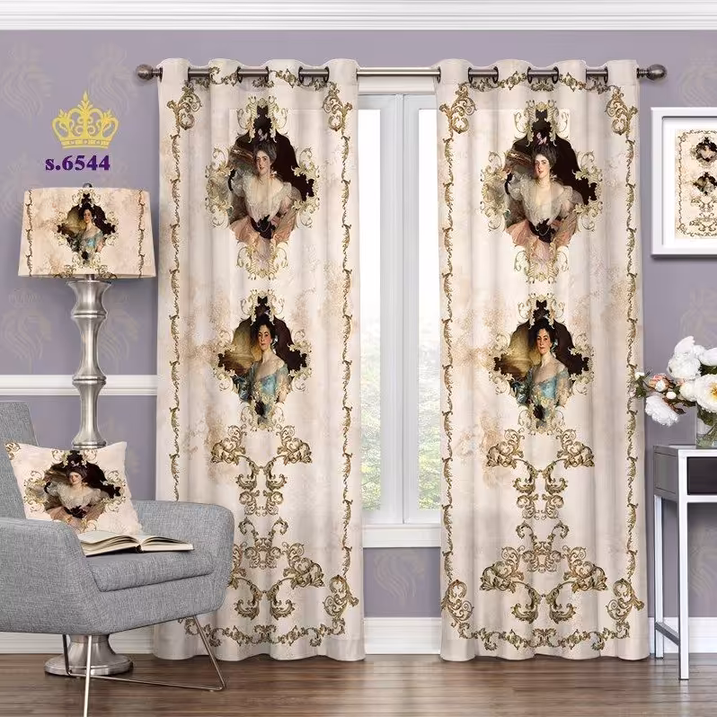 پرده پذیرایی دو قواره طرح ایتالیایی کد S6544