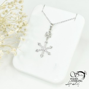 گردنبند نقره زنانه طرح گوله برف
