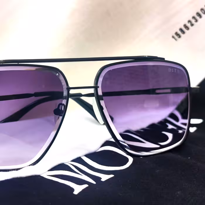 عینک دیتا مردانه تیتانیوم فلز uv400 سایز 52 عدسی برش طرح دیاموند