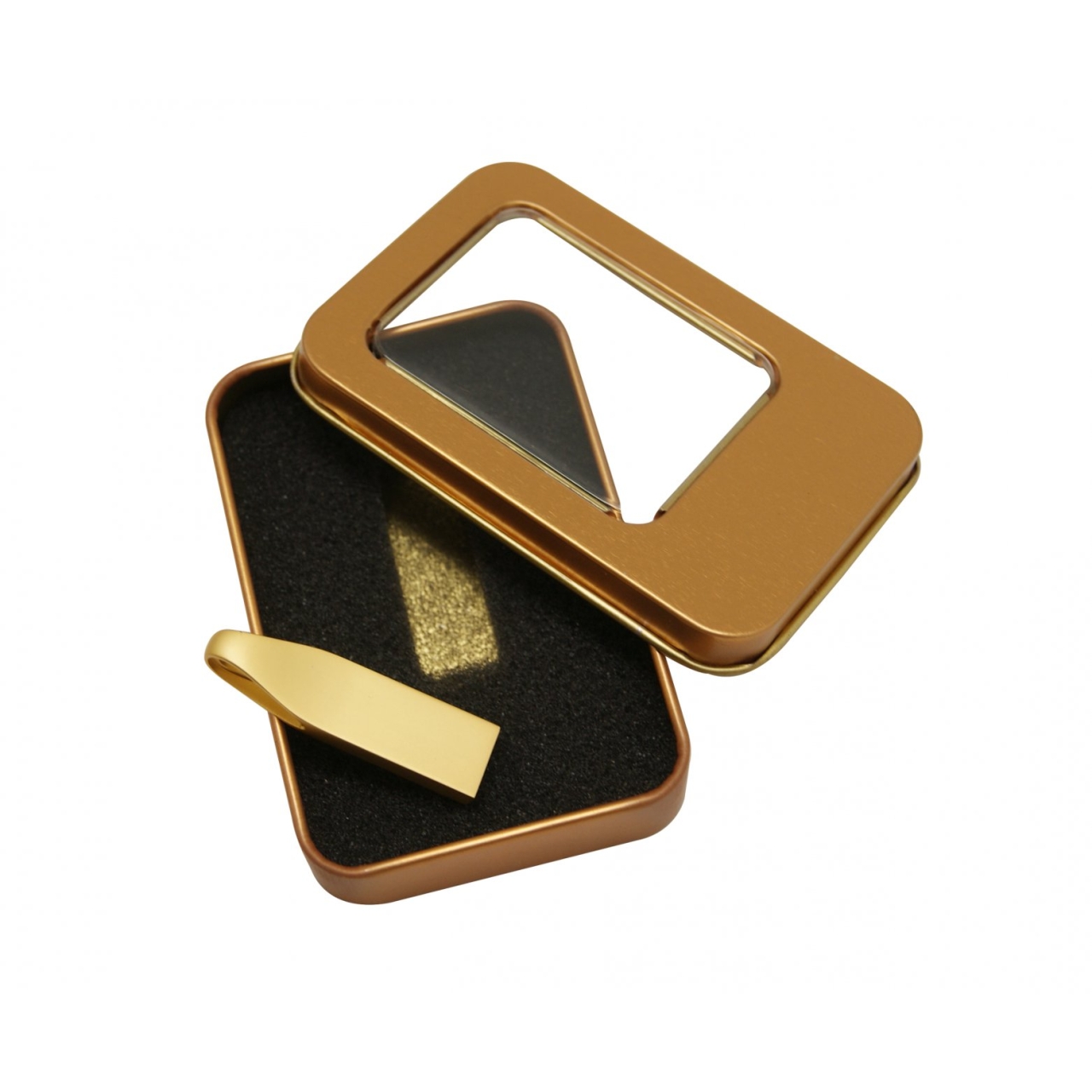 فلش مموری طلایی مدل V21  جعبه طلایی ظرفیت 16 گیگابایت