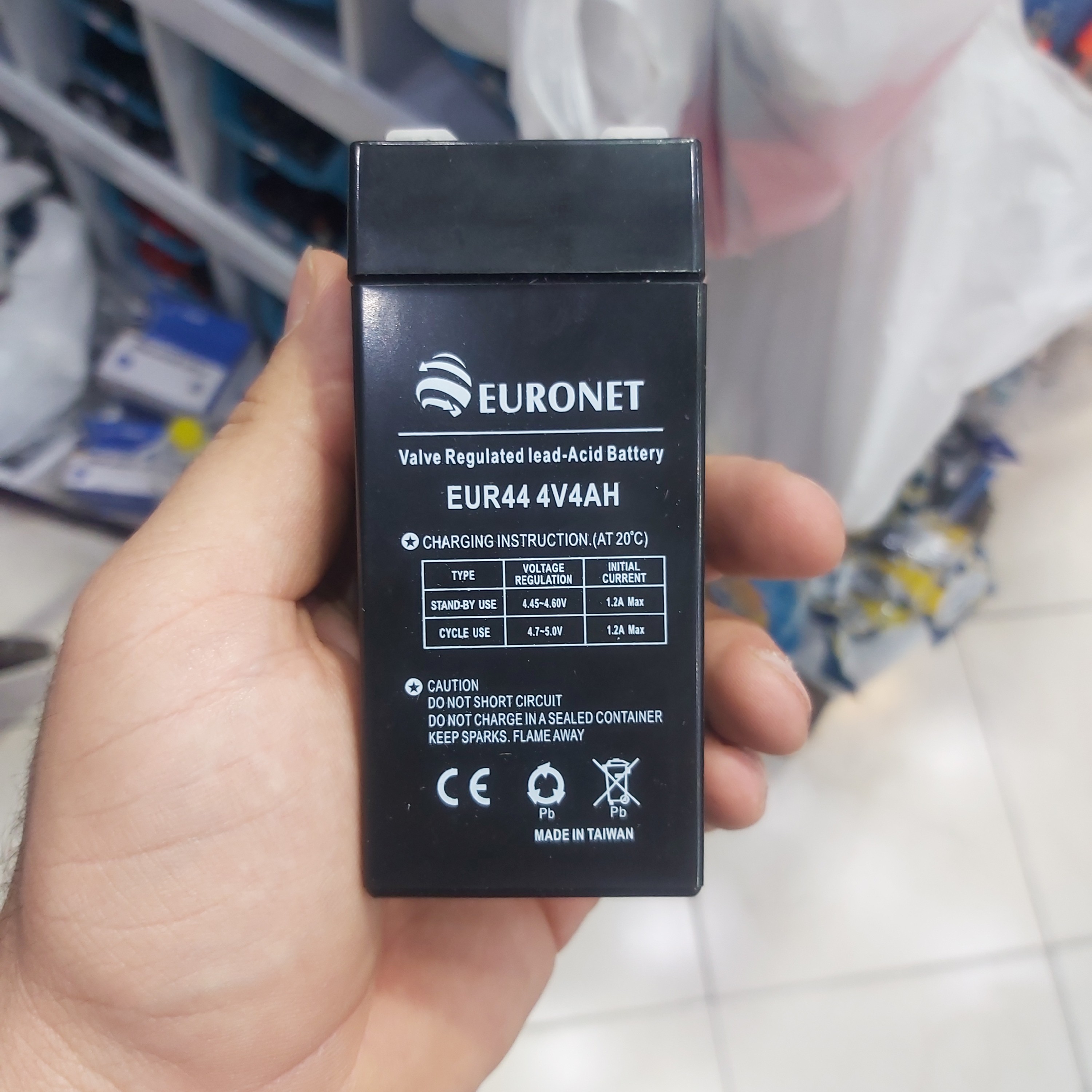 با تری 4 ولت 4 آمپر مارک EURONET-باطری 4 ولت