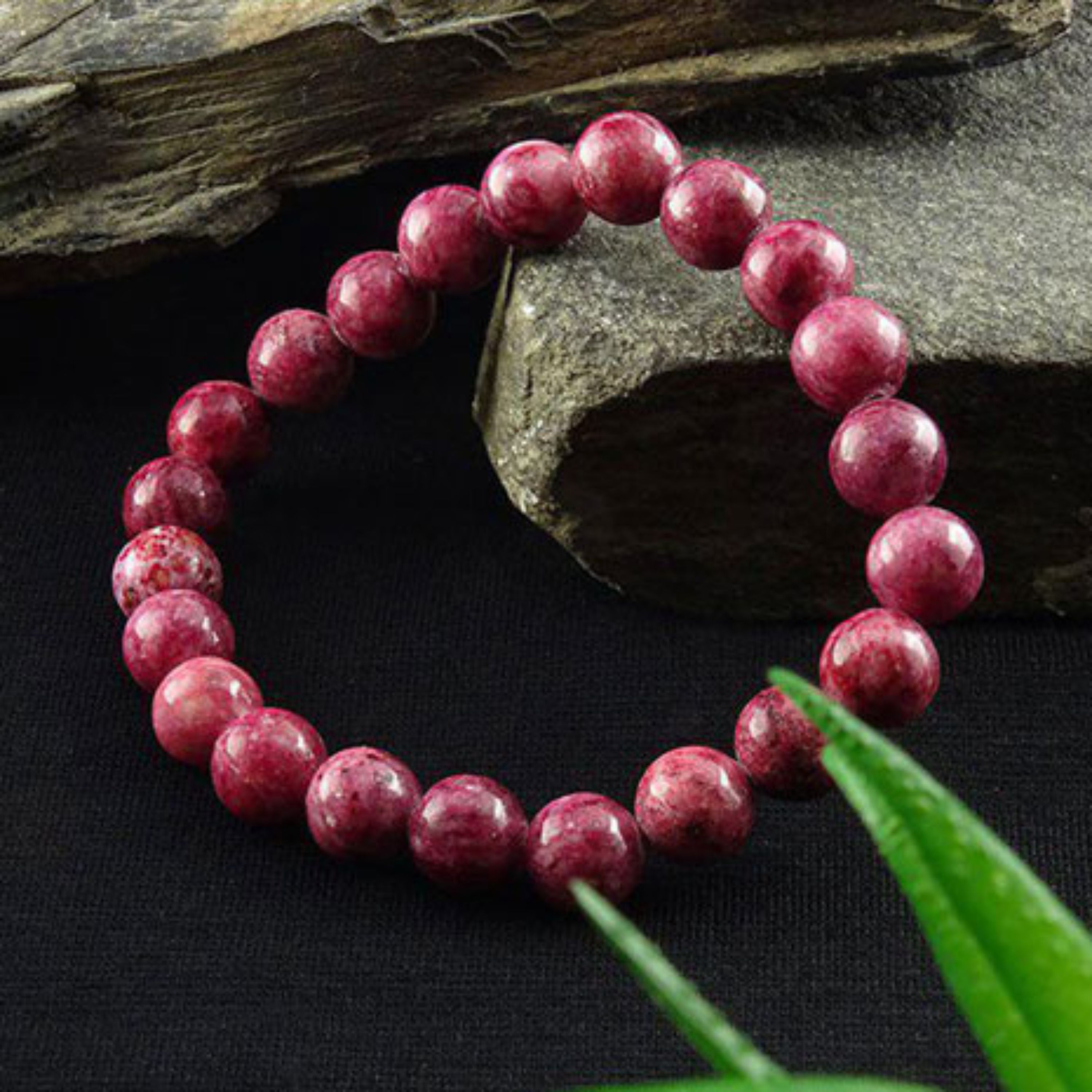 دستبند سنگ طبیعی رودونیت کد79