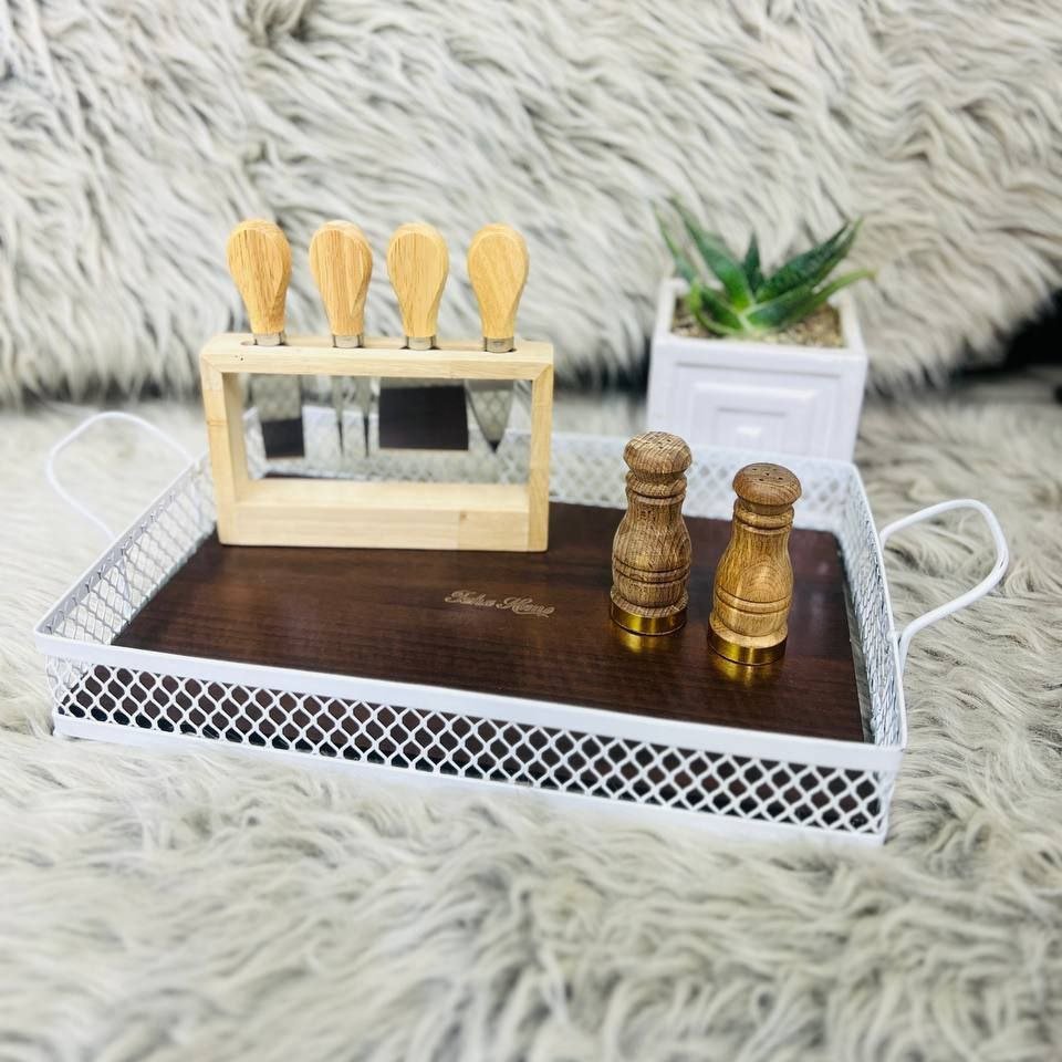 سینی توری کف چوب متحرک. مستطیل. وسفید