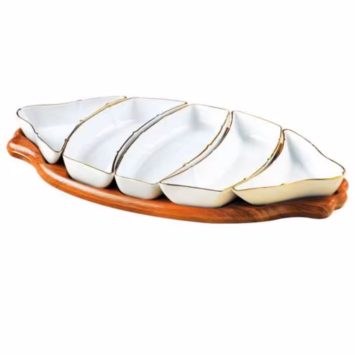 اردوخوری لیمون چینی طرح خط طلا