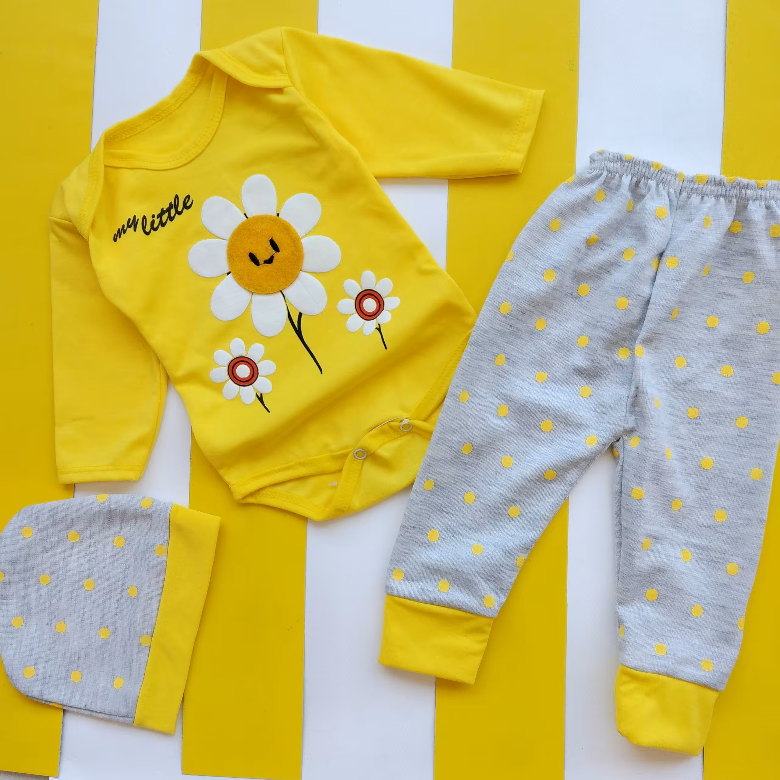 سه تیکه آفتابگردان بادی شلوار دخترانه جنس نخی اعلا