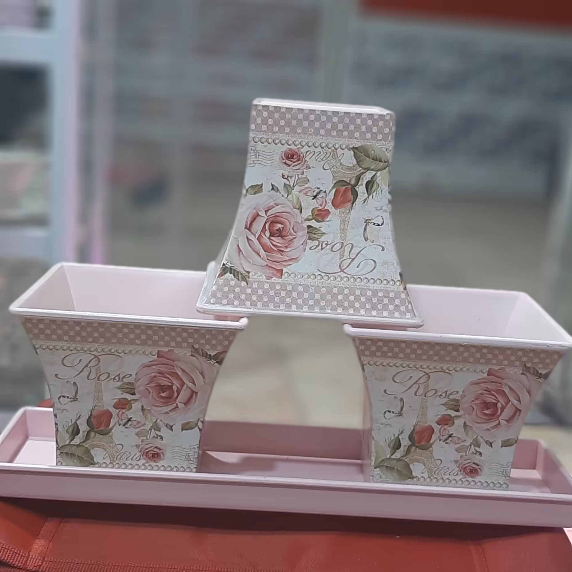 گلدان پلاستیکی 3تایی