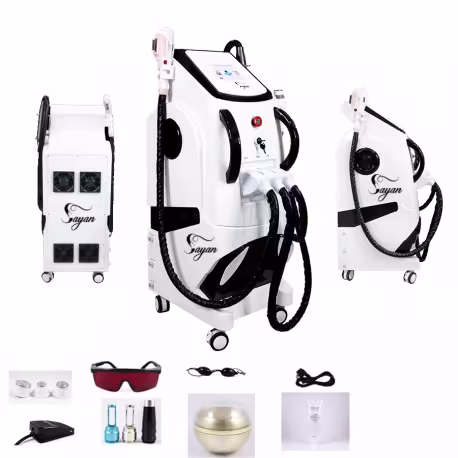 دستگاه لیزر اس اچ آر (SHR) فوق حرفه ای برند سایان با 3 طول موج آر اف   لیزر موهای زائد و پیکوشور ریمور تاتو نقطه زن