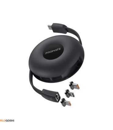 خرید کابل تبدیل مغناطیسی USB-C به USB-C/ microUSB / لایتنینگ پرومیت مدل QUIVER.BLACK طول 1 متر