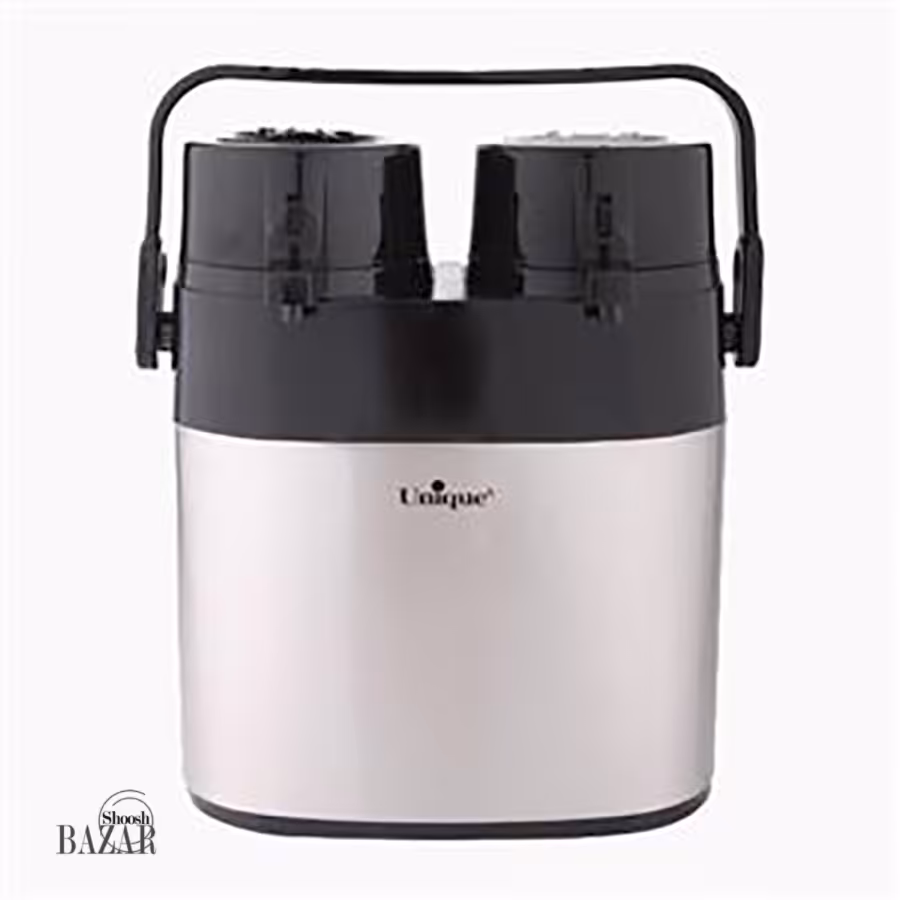 فلاسک دو قلو 1/3 استیل شیشه دار یونیک کد 9030