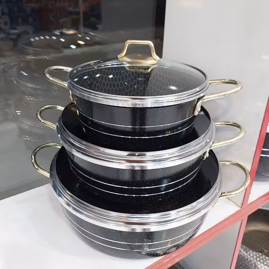 ماهیتابه 3عددی  دربدار پرتو کالا