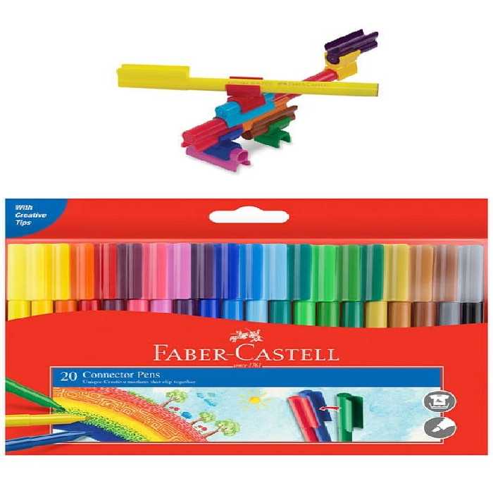 ماژیک 20 رنگ متصل شونده جعبه مقوایی و طلقی درچسبان