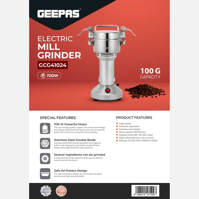 آسیاب نیمه صنعتی جیپاس مدل GCG 41024 ظرفیت 100 گرم