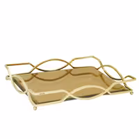 سینی فلزی در دو رنگ نقره ای و طلایی