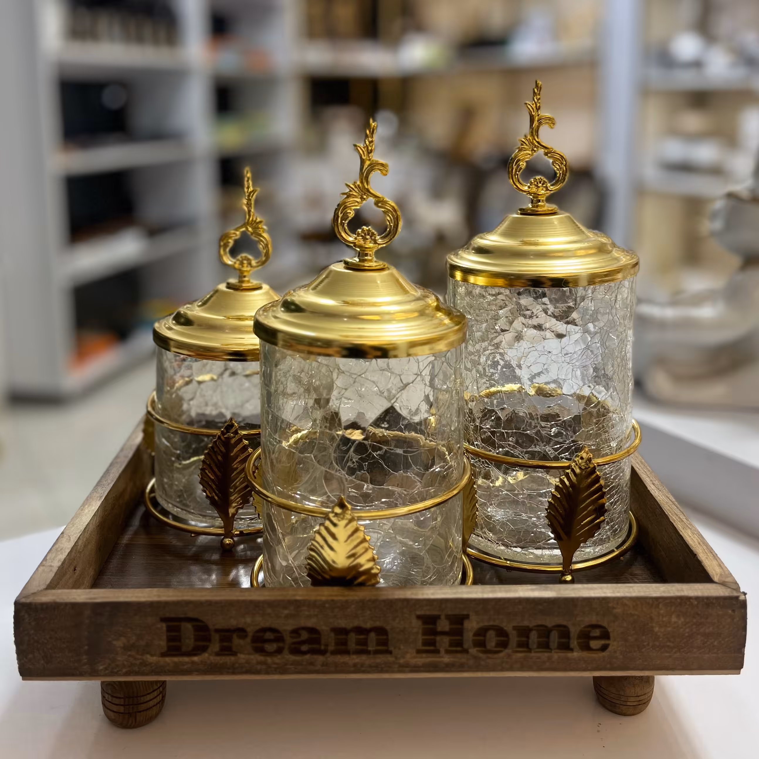 ست پاسماوری سه سایز طرح شیشه ترک خورده 