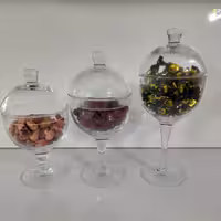 کندی باکس سه تایی شیشه ای  پایه دار توپی ARCO شکلات و تنقلات خوری 