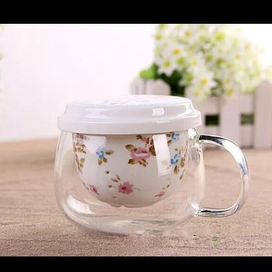 لیوان دمنوش گلدار یک عددی